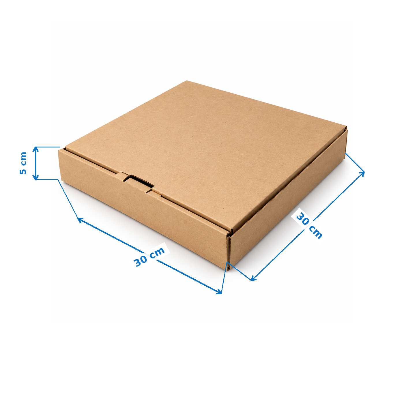 Caja de pizza con cotas