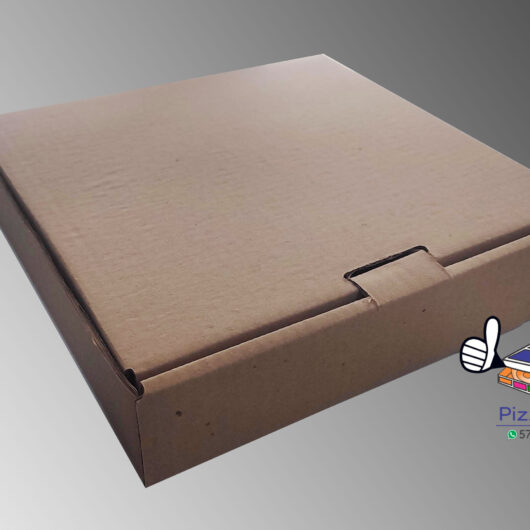 Caja de pizza con un sello de seguridad troquelado en la misma caja