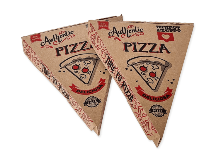 Caja de pizza en forma triangular